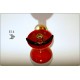 Pair of Wall Sconces DOUBLE SPHERE GLASS Art. A-052 - BRASS / RED