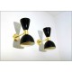 Pair of Wall Sconces Art. A-080 - Metal Lampshade - Brass structure - BLACK Color