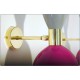 Pair of Wall Lamps Art. A-090 - Metal Lampshade - Brass structure - VIOLET / GRAY