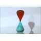 VENINI hourglass - Fulvio Bianconi - Murano Glass - RED / Light BLUE